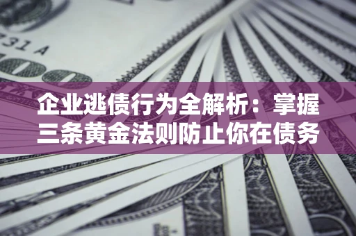 北京企业逃债行为全解析：掌握三条黄金法则防止你在债务乱局中“踩雷”
